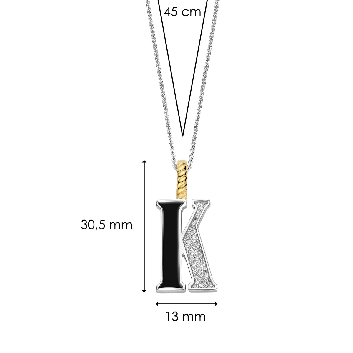 Ti Sento Milano Pendentif lettre K Lettres et chiffres 6840BL_K