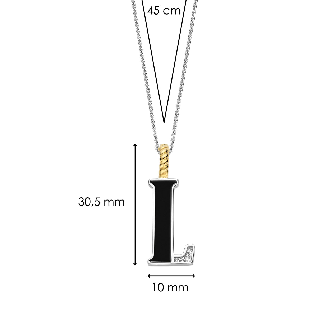 Ti Sento Milano Pendentif lettre L Lettres et chiffres 6840BL_L