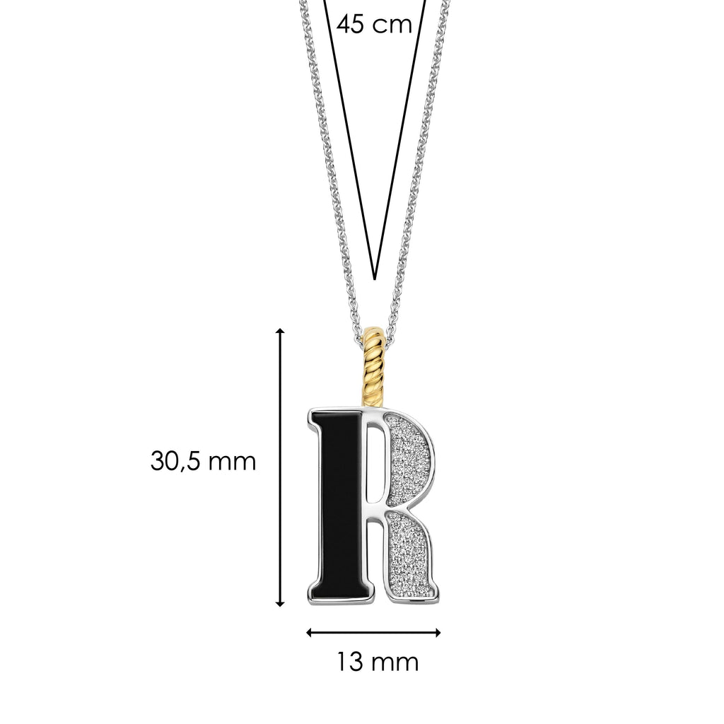 Ti Sento Milano Pendentif lettre R Lettres et chiffres 6840BL_R