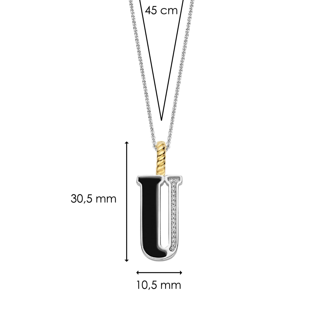 Ti Sento Milano Pendentif lettre U Lettres et chiffres 6840BL_U