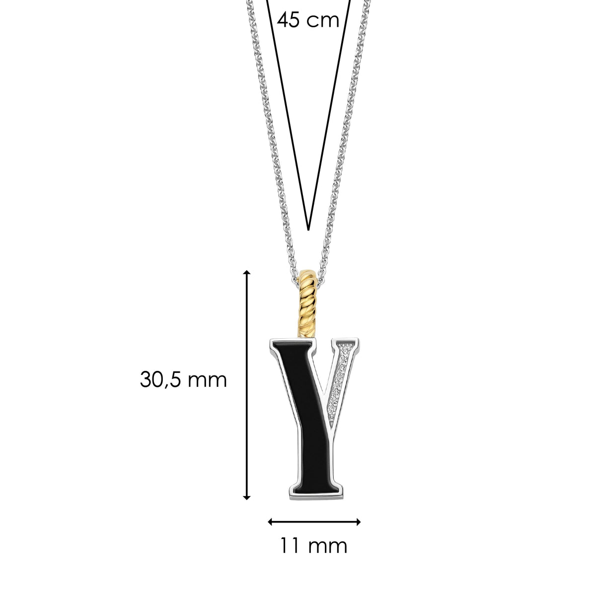 Ti Sento Milano Pendentif lettre Y Lettres et chiffres 6840BL_Y