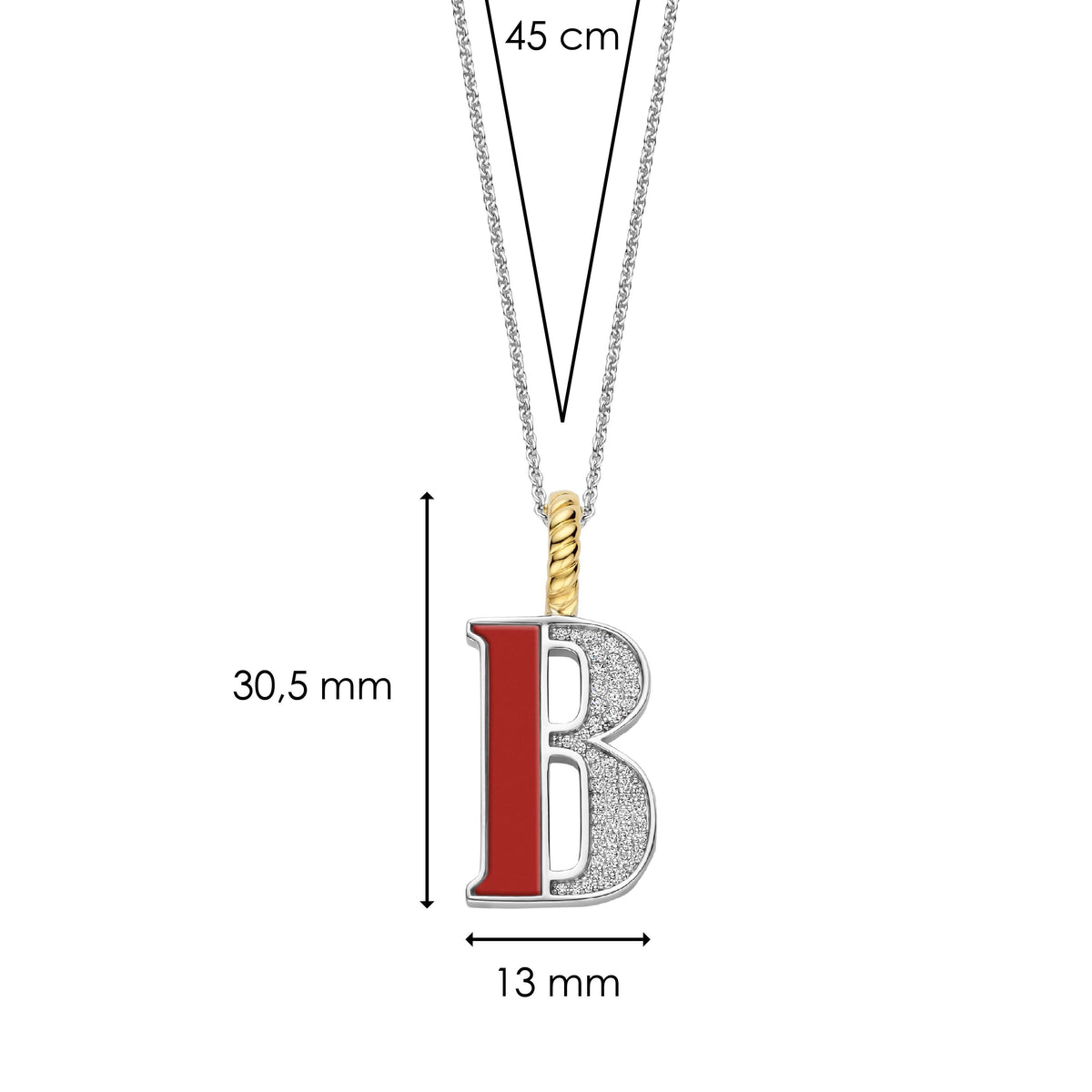 Ti Sento Milano Pendentif lettre B Lettres et chiffres 6840CR_B