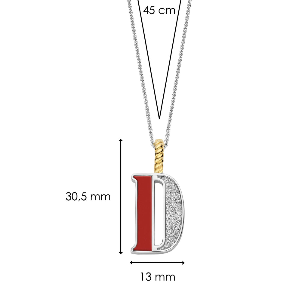 Ti Sento Milano Pendentif lettre D Lettres et chiffres 6840CR_D