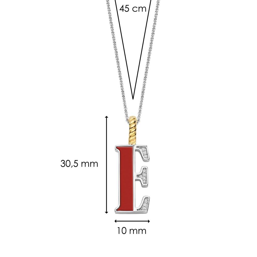 Ti Sento Milano Pendentif lettre E Lettres et chiffres 6840CR_E