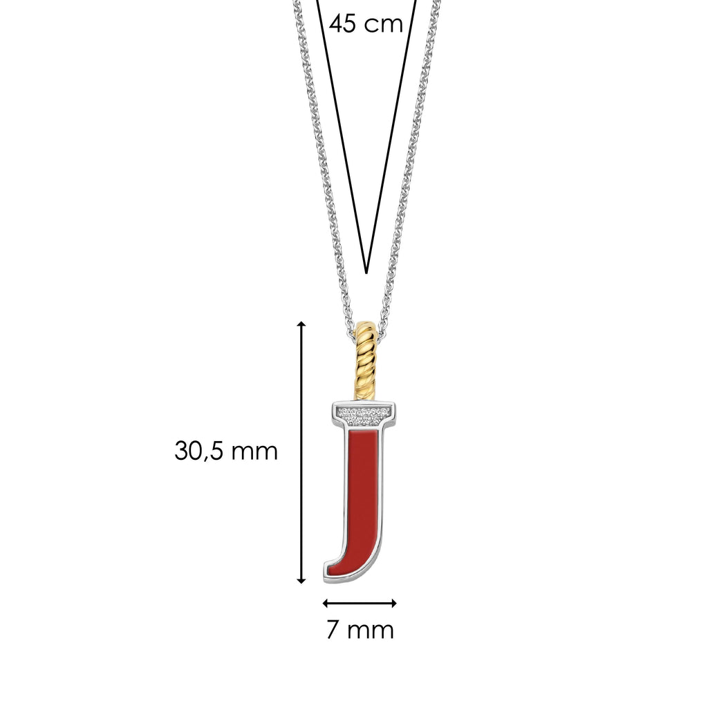 Ti Sento Milano Pendentif lettre J Lettres et chiffres 6840CR_J