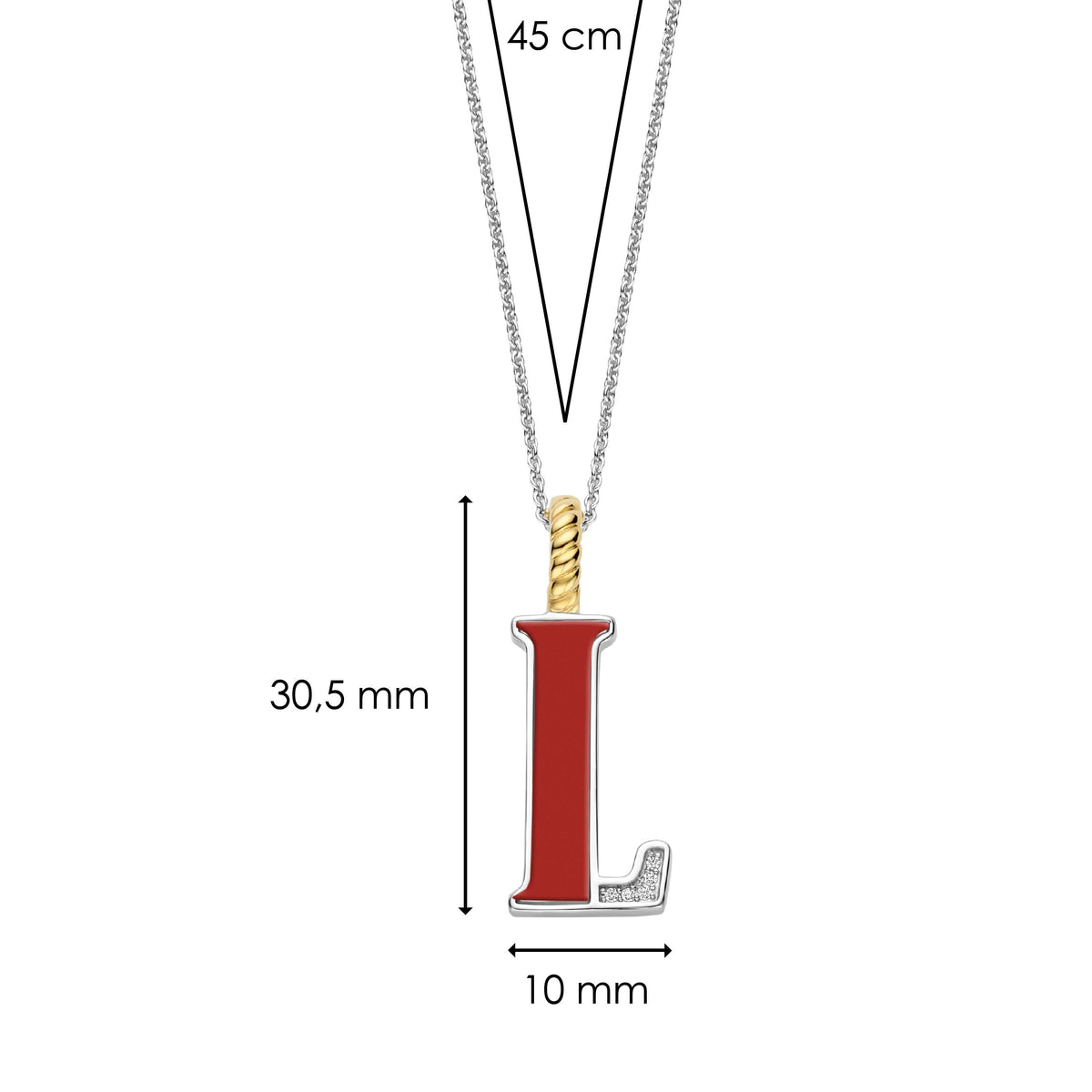 Ti Sento Milano Pendentif lettre L Lettres et chiffres 6840CR_L