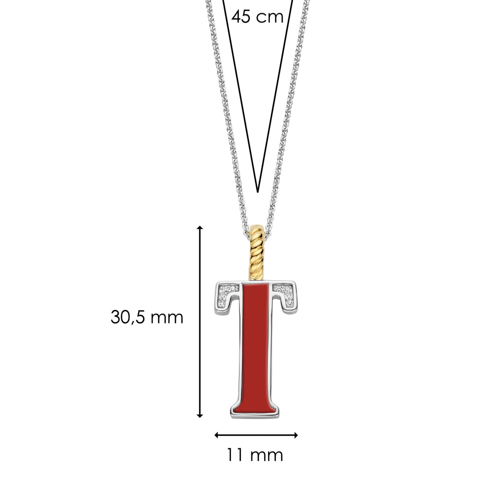 Ti Sento Milano Pendentif lettre T Lettres et chiffres 6840CR_T