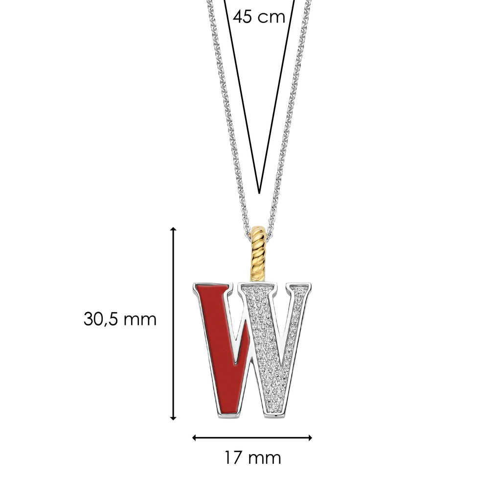 Ti Sento Milano Pendentif lettre W Lettres et chiffres 6840CR_W