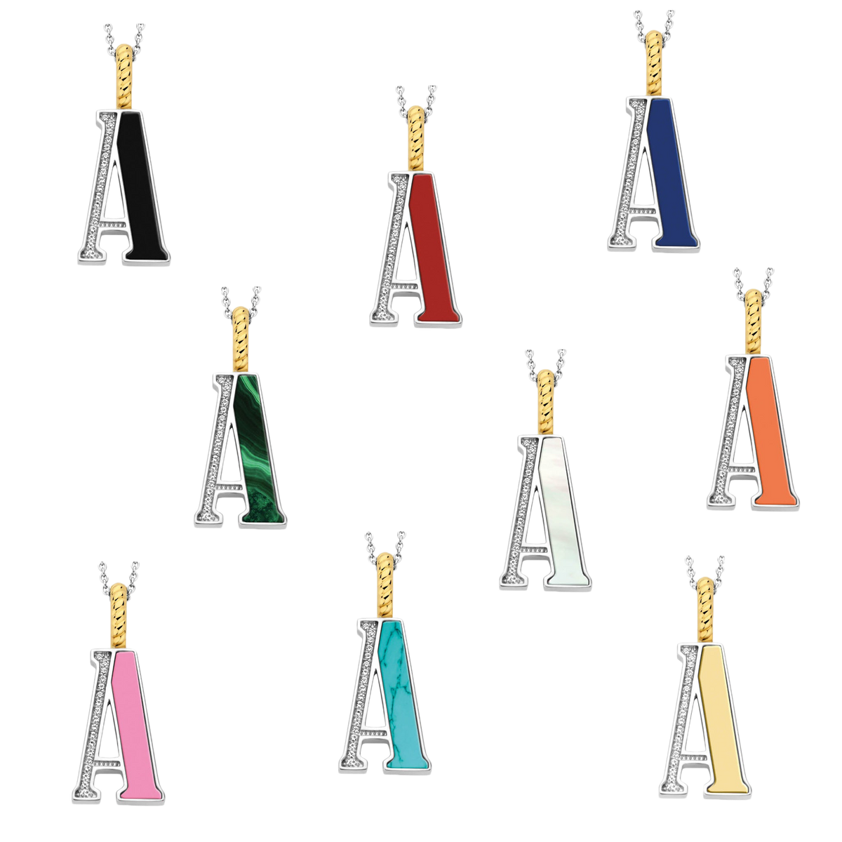Ti Sento Milano Pendentif lettre A Lettres et chiffres 6840LB_A