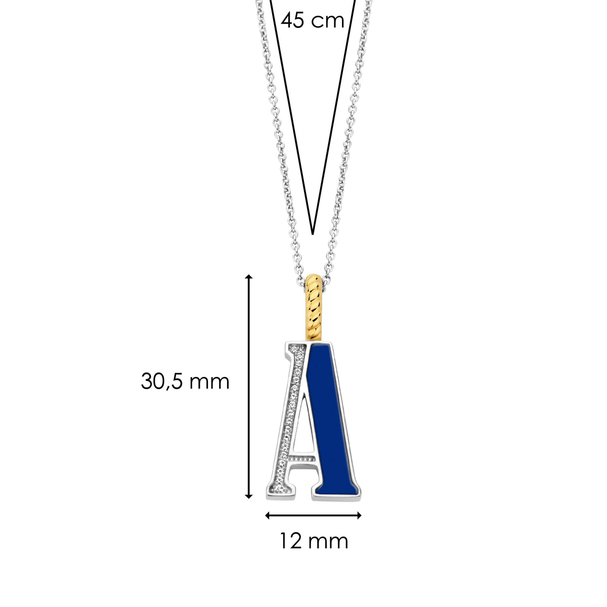 Ti Sento Milano Pendentif lettre A Lettres et chiffres 6840LB_A