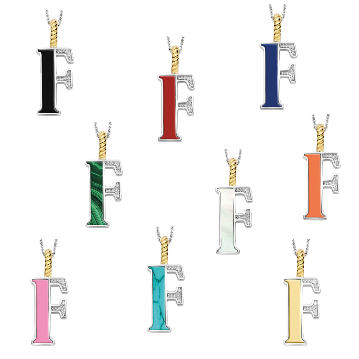 Ti Sento Milano Pendentif lettre F Lettres et chiffres 6840MA_F