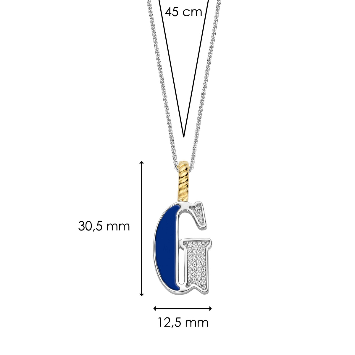 Ti Sento Milano Pendentif lettre G Lettres et chiffres 6840LB_G