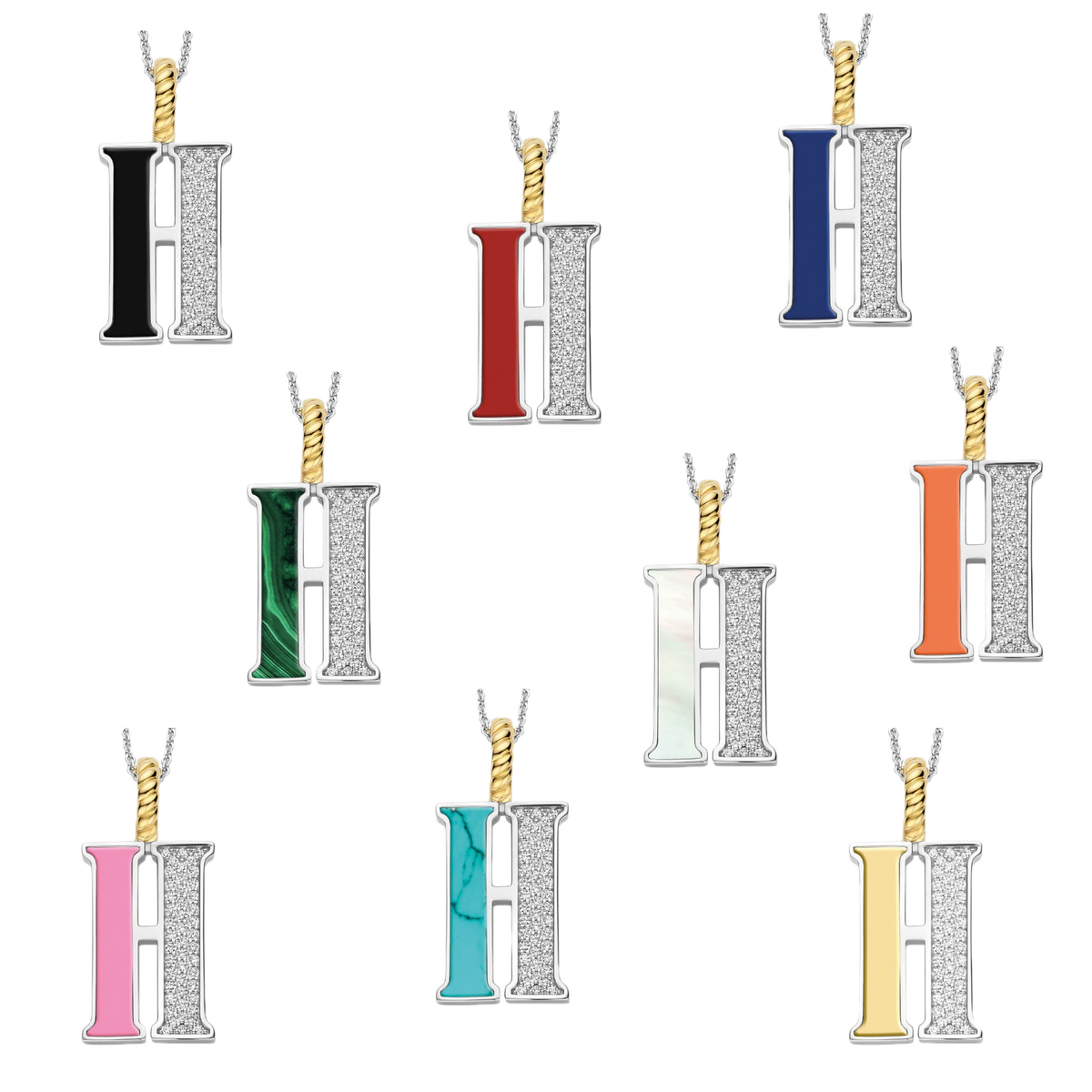 Ti Sento Milano Pendentif lettre H Lettres et chiffres 6840BL_H