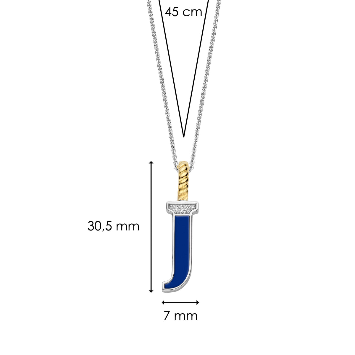 Ti Sento Milano Pendentif lettre J Lettres et chiffres 6840LB_J