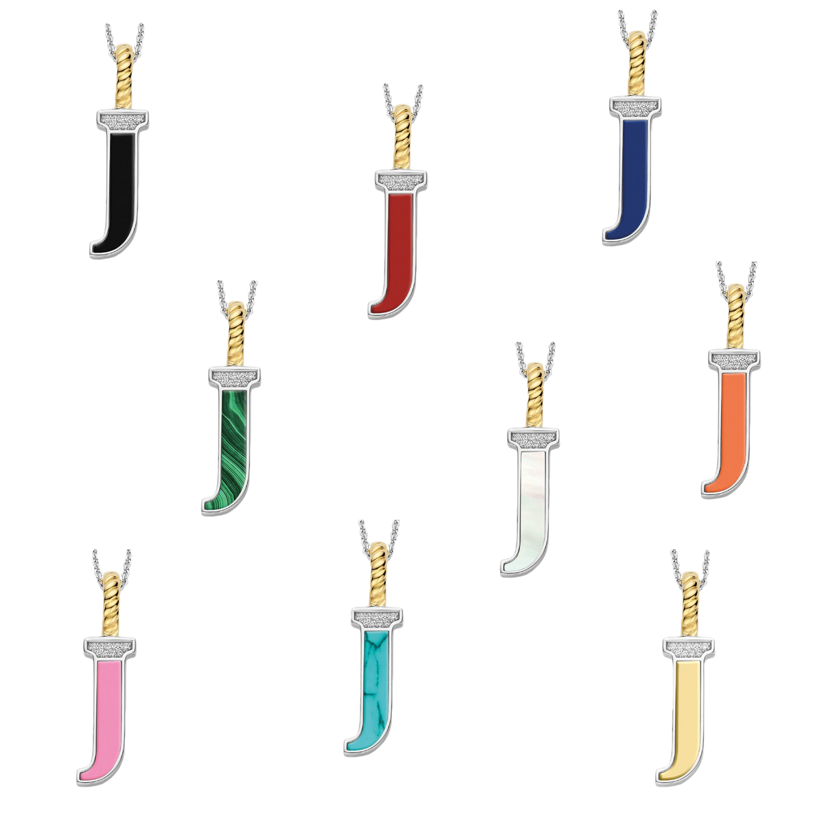 Ti Sento Milano Pendentif lettre J Lettres et chiffres 6840LB_J