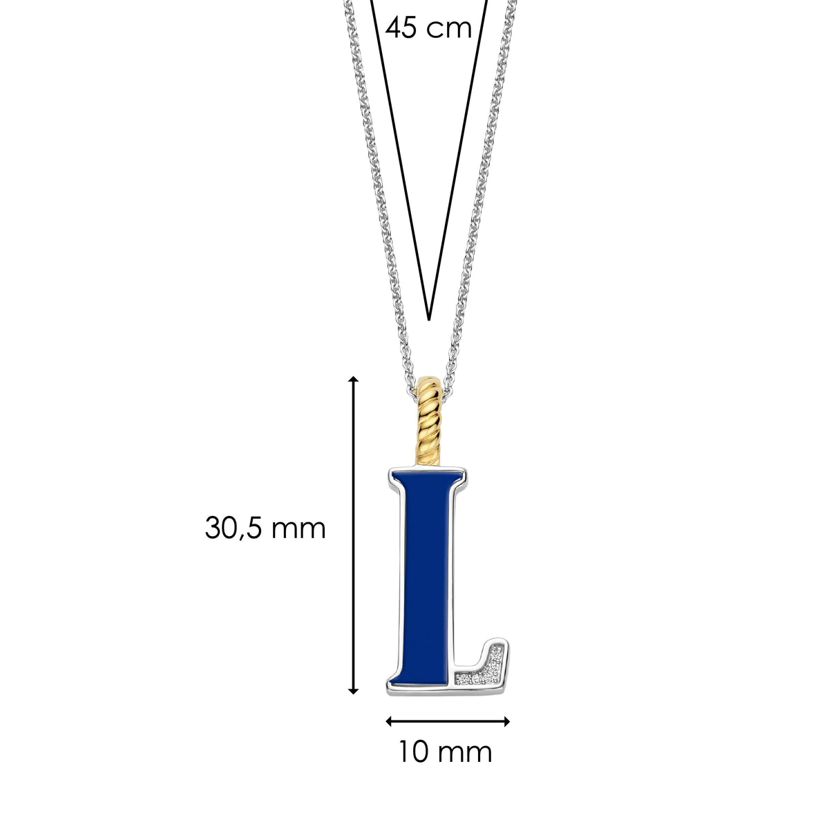 Ti Sento Milano Pendentif lettre L Lettres et chiffres 6840LB_L