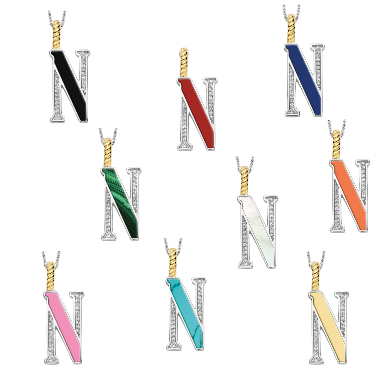 Ti Sento Milano Pendentif lettre N Lettres et chiffres 6840BL_N