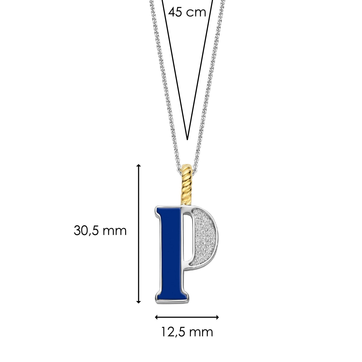 Ti Sento Milano Pendentif lettre P Lettres et chiffres 6840LB_P
