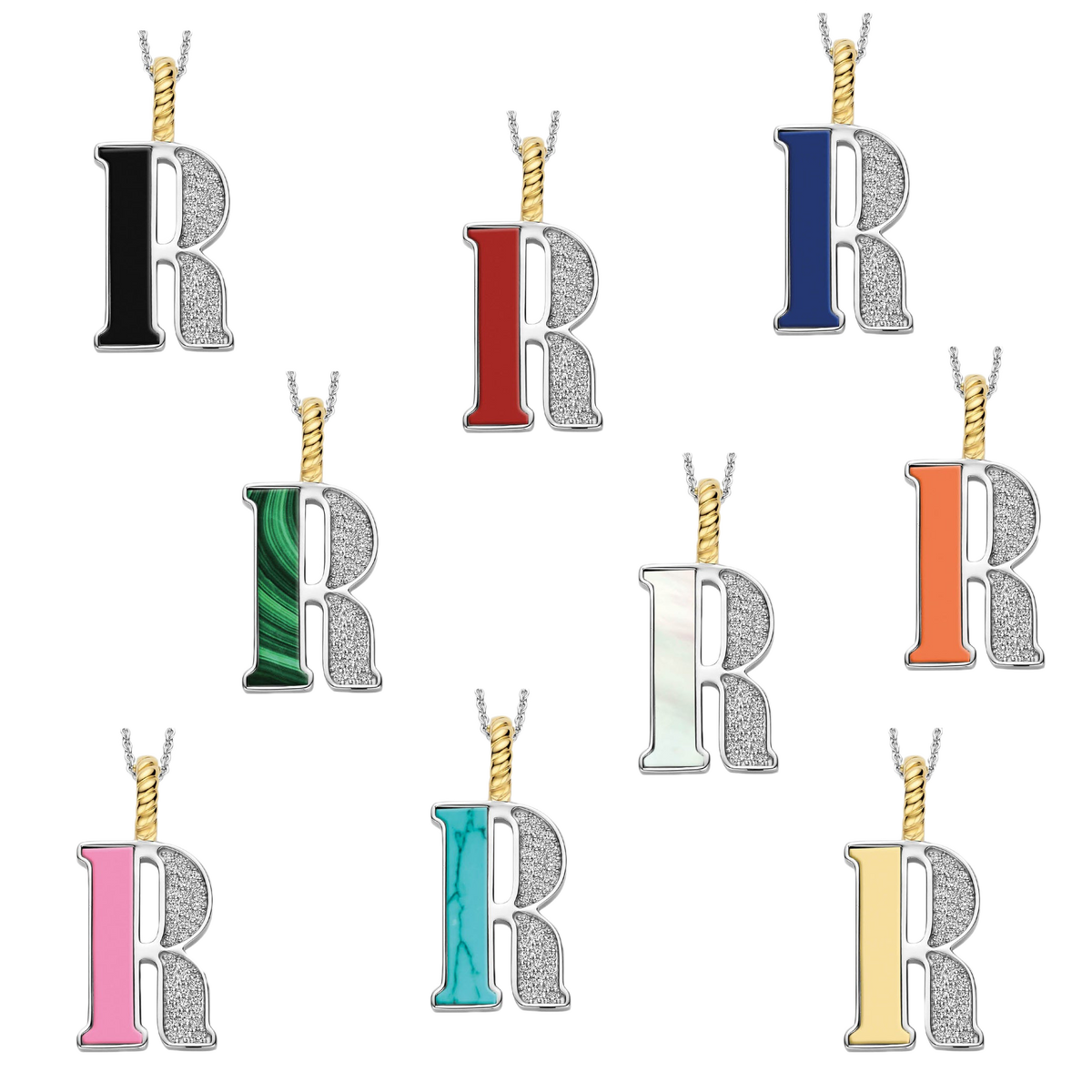 Ti Sento Milano Pendentif lettre R Lettres et chiffres 6840BL_R