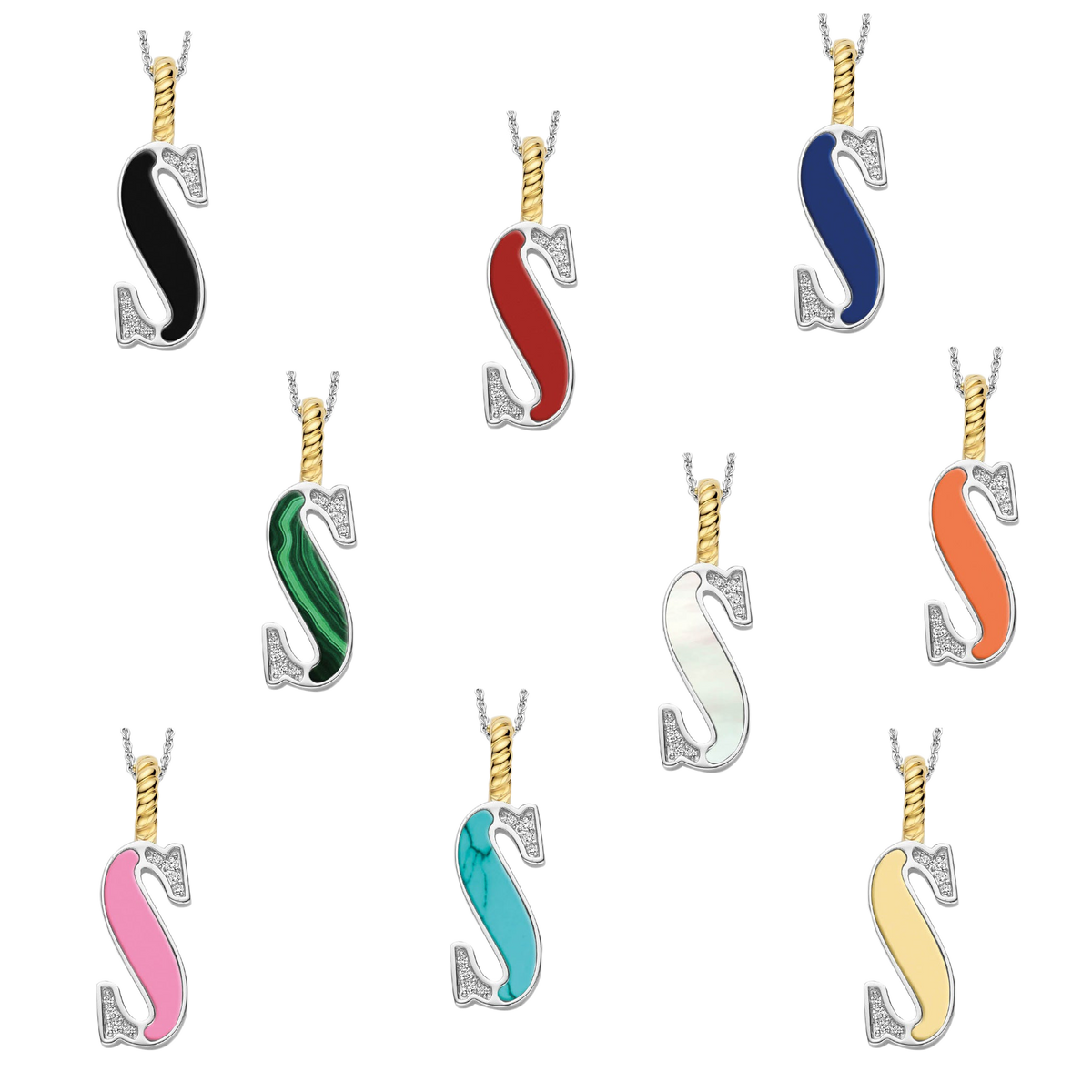 Ti Sento Milano Pendentif lettre S Lettres et chiffres 6840LB_S