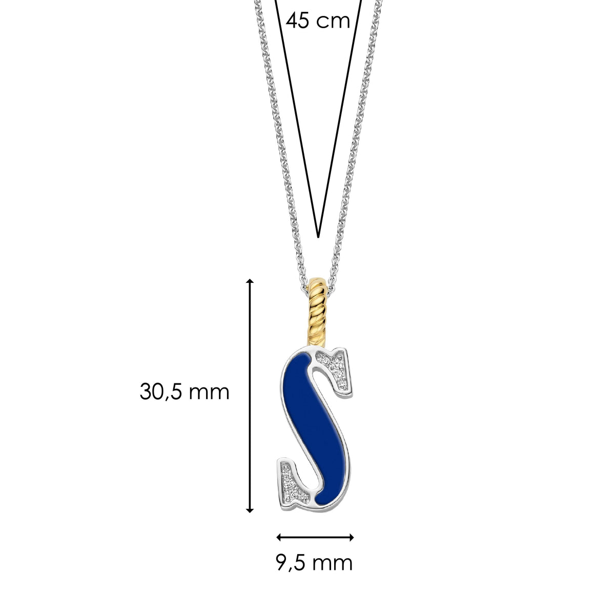 Ti Sento Milano Pendentif lettre S Lettres et chiffres 6840LB_S
