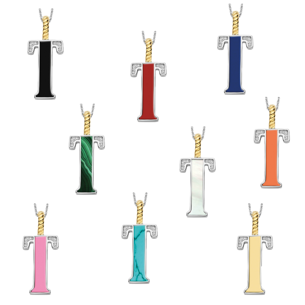 Ti Sento Milano Pendentif lettre T Lettres et chiffres 6840OR_T