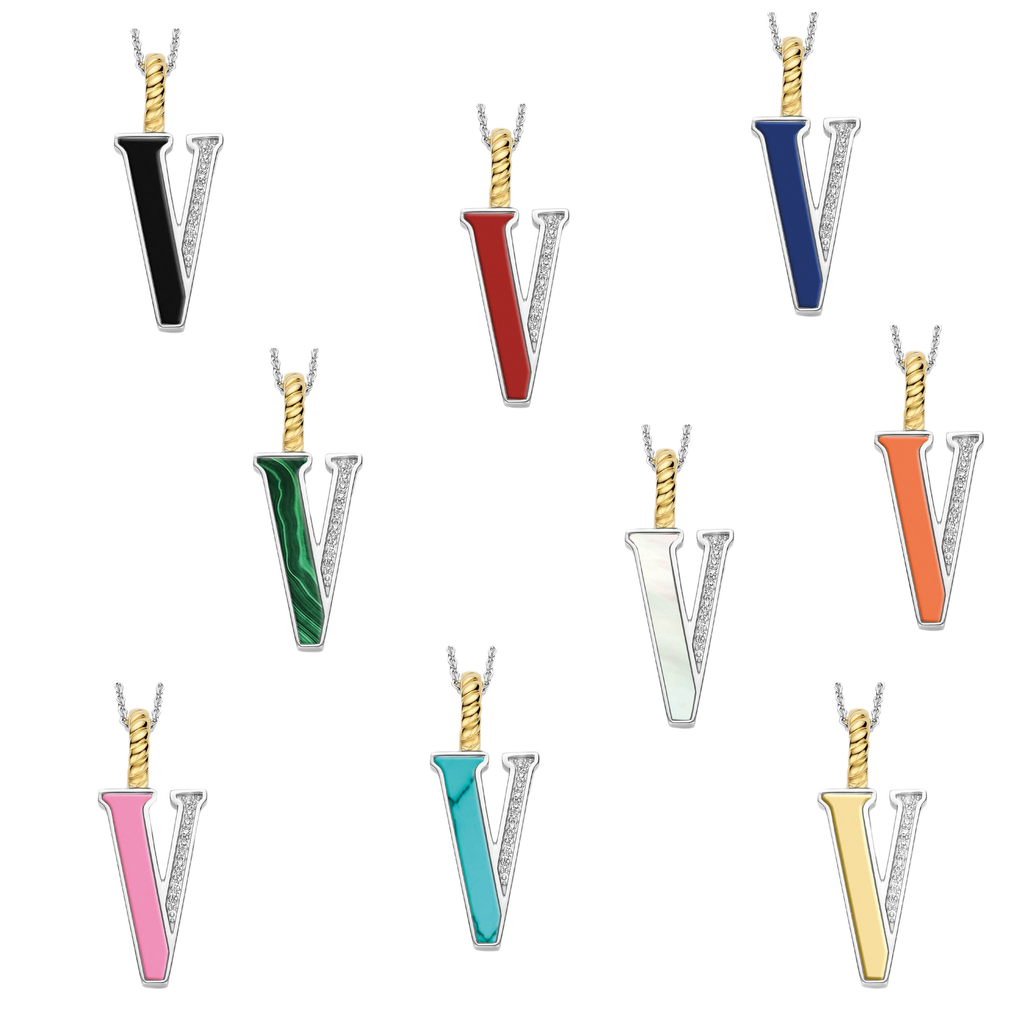 Ti Sento Milano Pendentif lettre V Lettres et chiffres 6840TQ_V