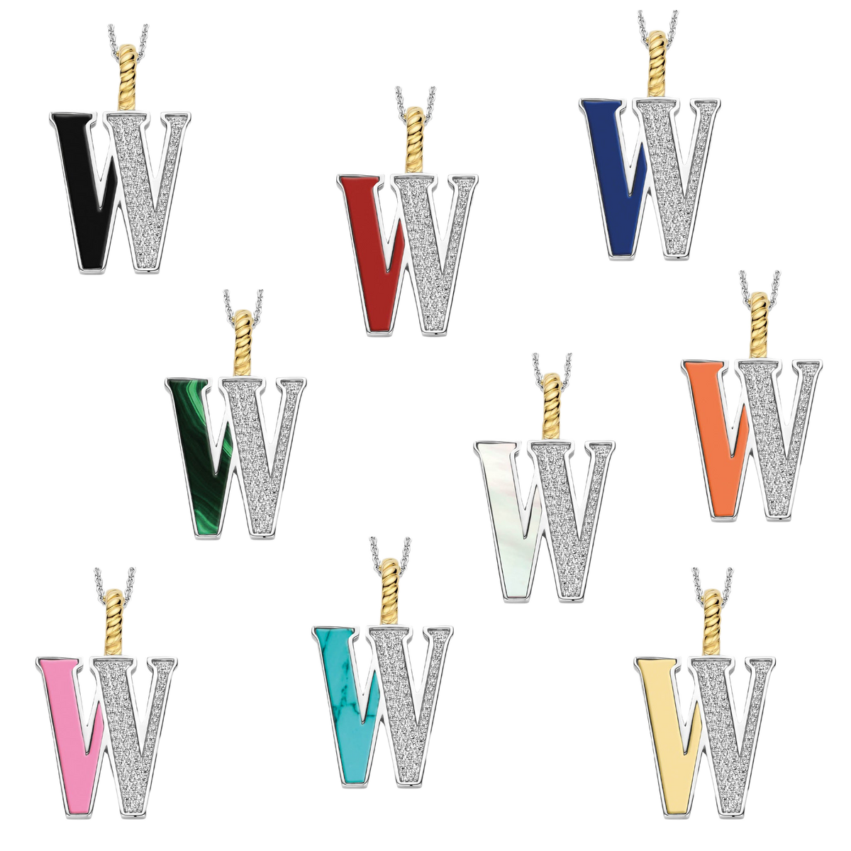 Ti Sento Milano Pendentif lettre W Lettres et chiffres 6840LB_W