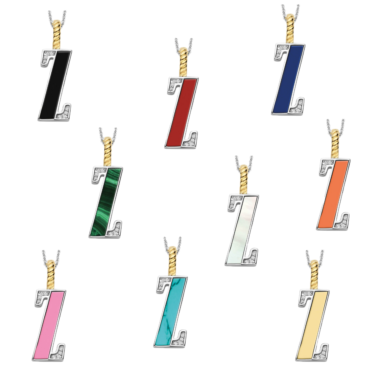 Ti Sento Milano Pendentif lettre Z Lettres et chiffres 6840TQ_Z