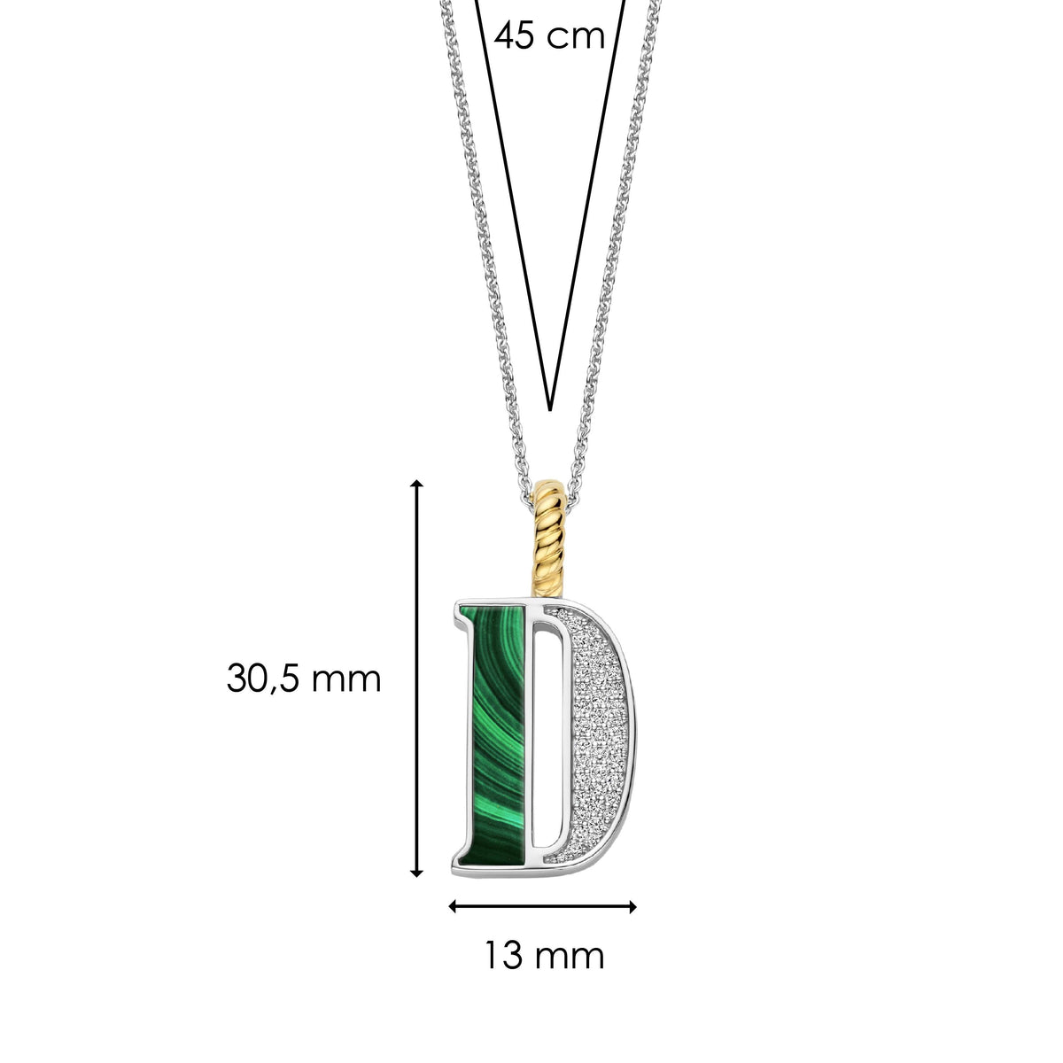 Ti Sento Milano Pendentif lettre D Lettres et chiffres 6840MA_D