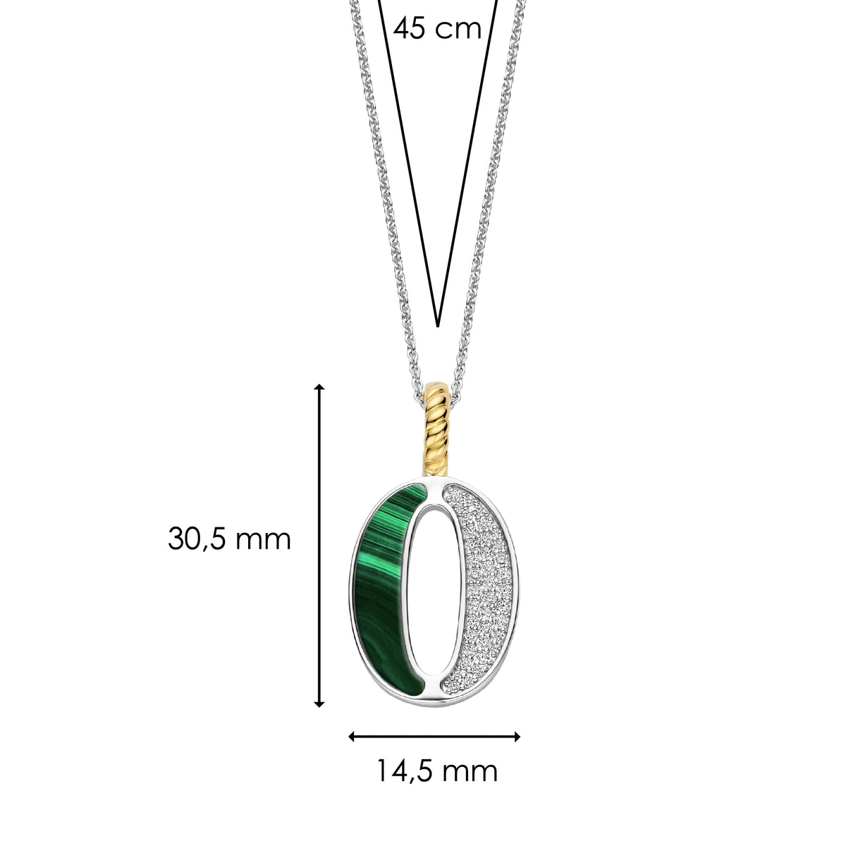 Ti Sento Milano Pendentif lettre O Lettres et chiffres 6840MA_O