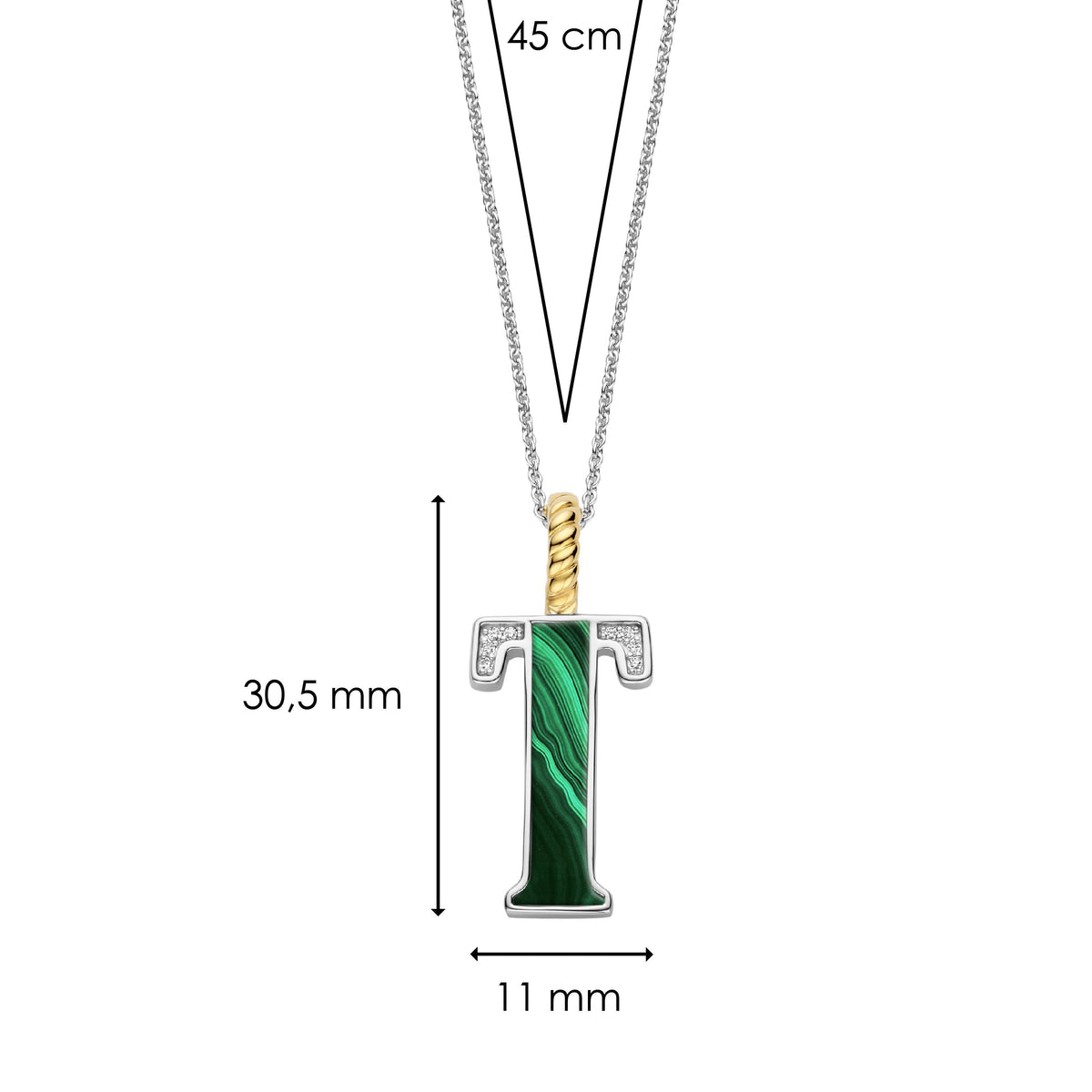 Ti Sento Milano Pendentif lettre T Lettres et chiffres 6840MA_T