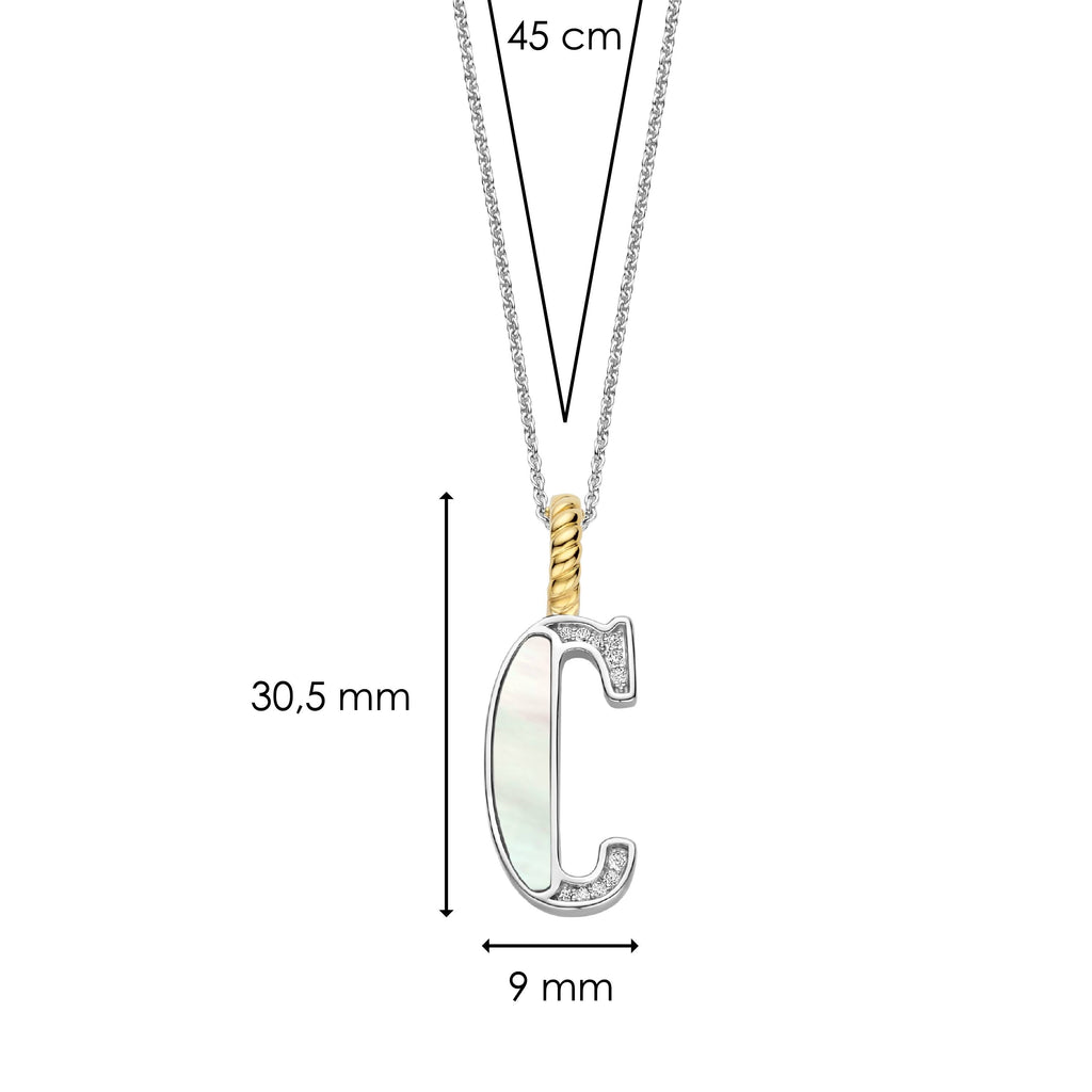 Ti Sento Milano Pendentif lettre C Lettres et chiffres 6840MW_C