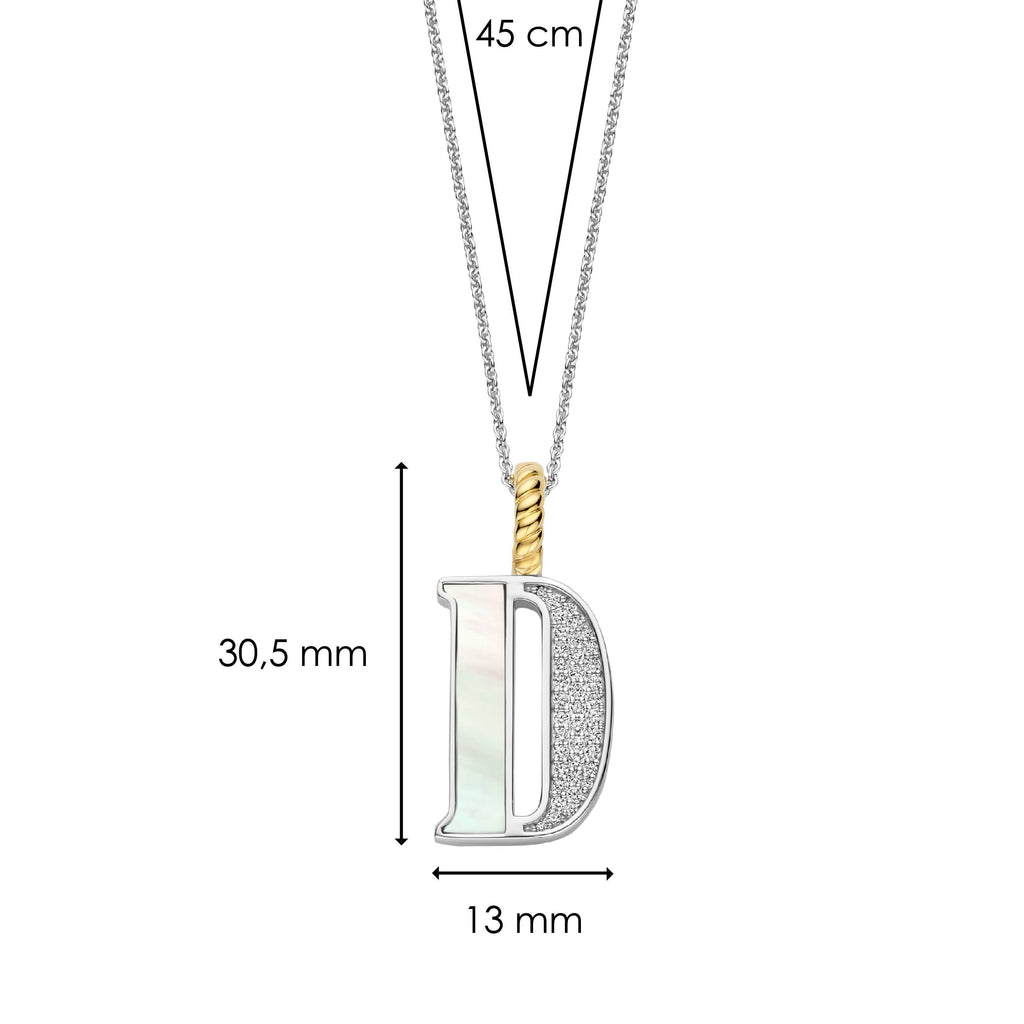 Ti Sento Milano Pendentif lettre D Lettres et chiffres 6840MW_D