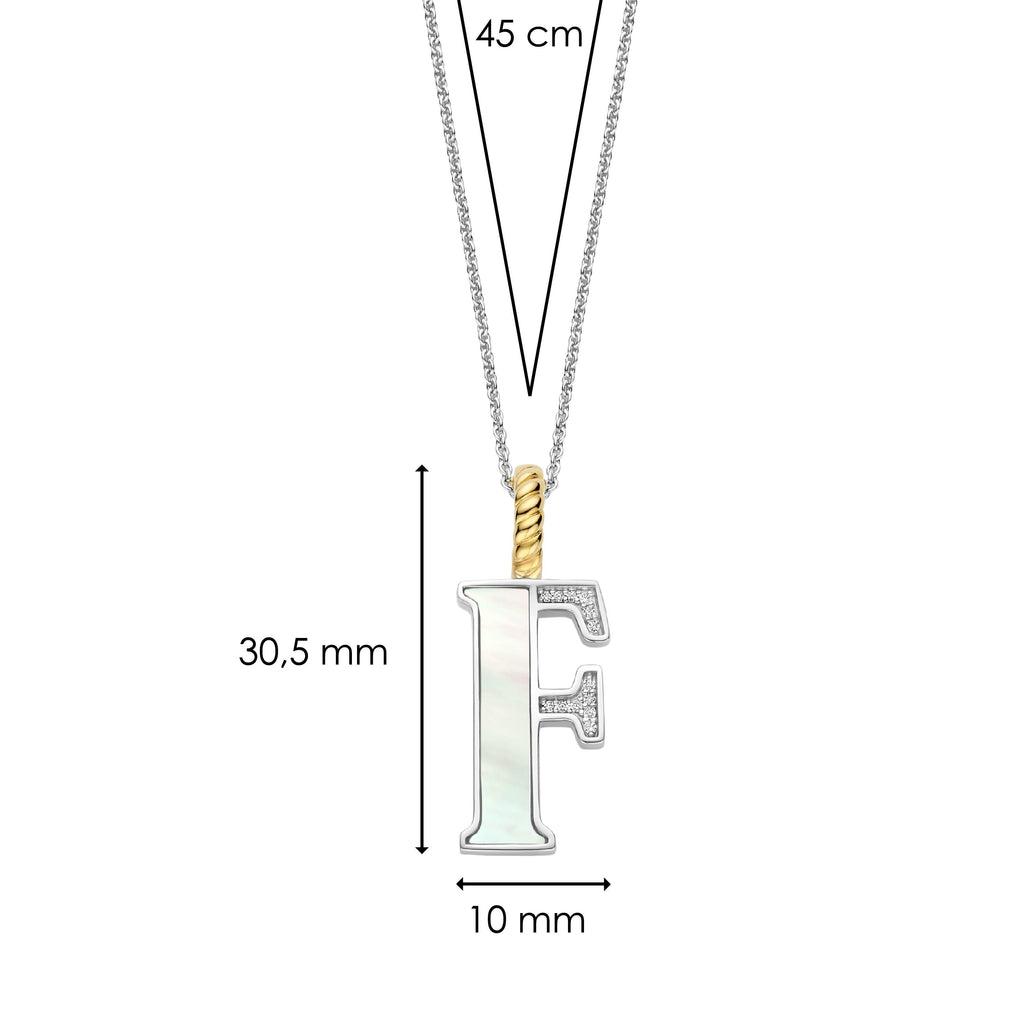 Ti Sento Milano Pendentif lettre F Lettres et chiffres 6840MW_F