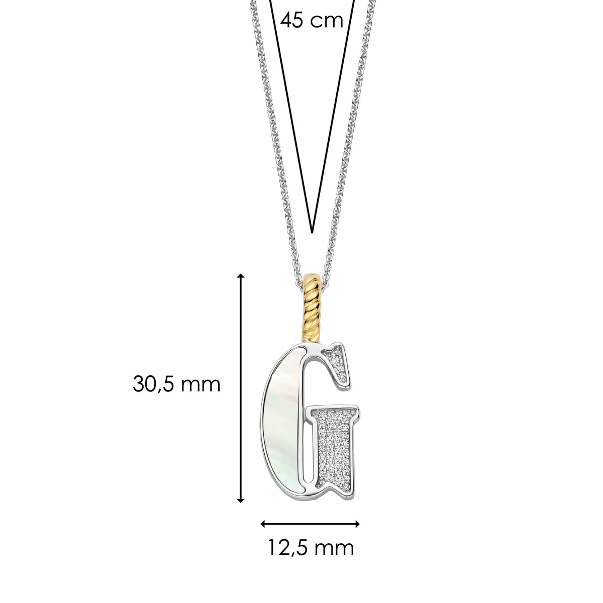 Ti Sento Milano Pendentif lettre G Lettres et chiffres 6840MW_G