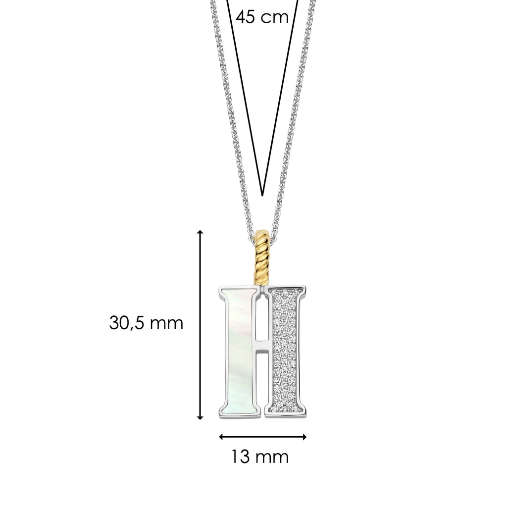 Ti Sento Milano Pendentif lettre H Lettres et chiffres 6840MW_H