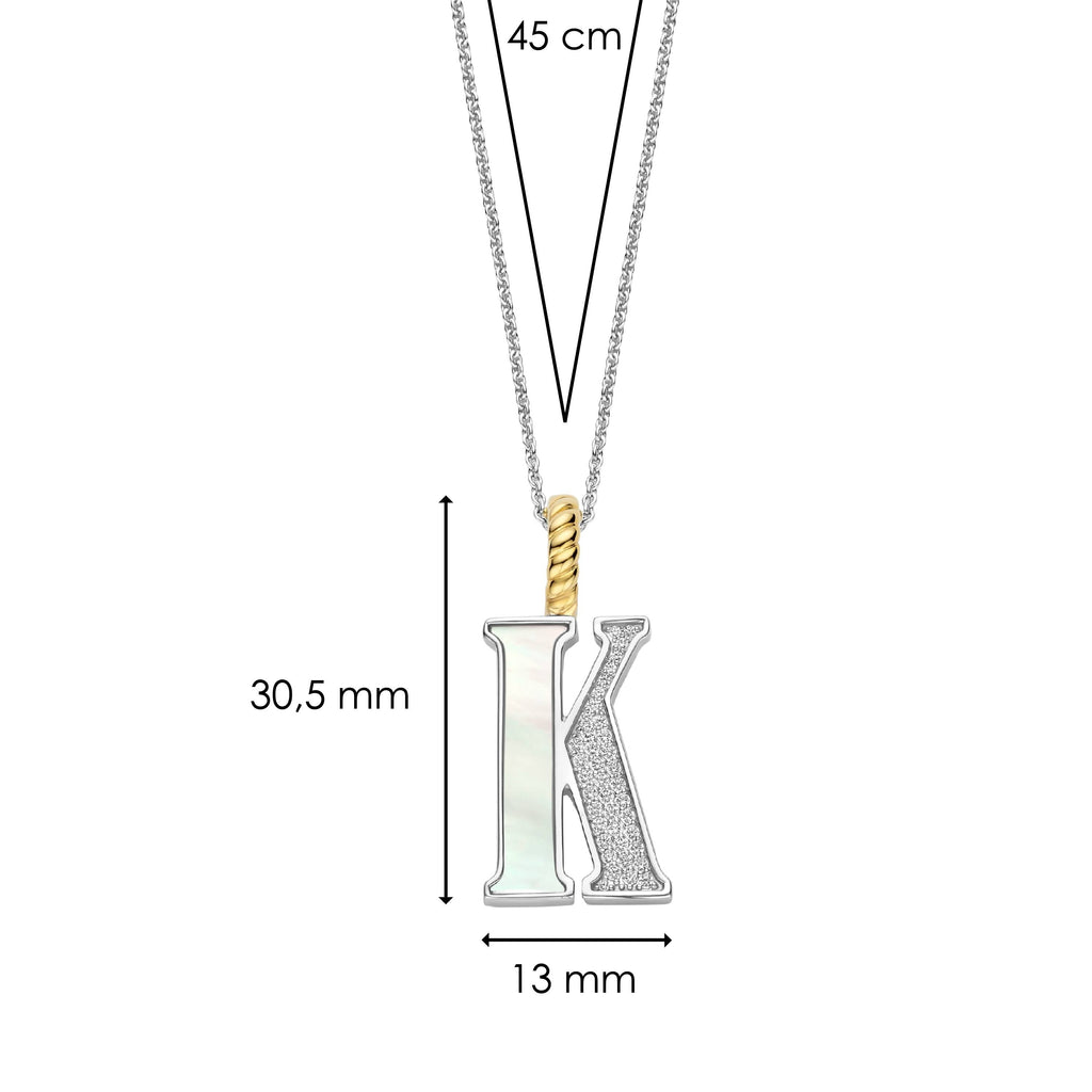 Ti Sento Milano Pendentif lettre K Lettres et chiffres 6840MW_K