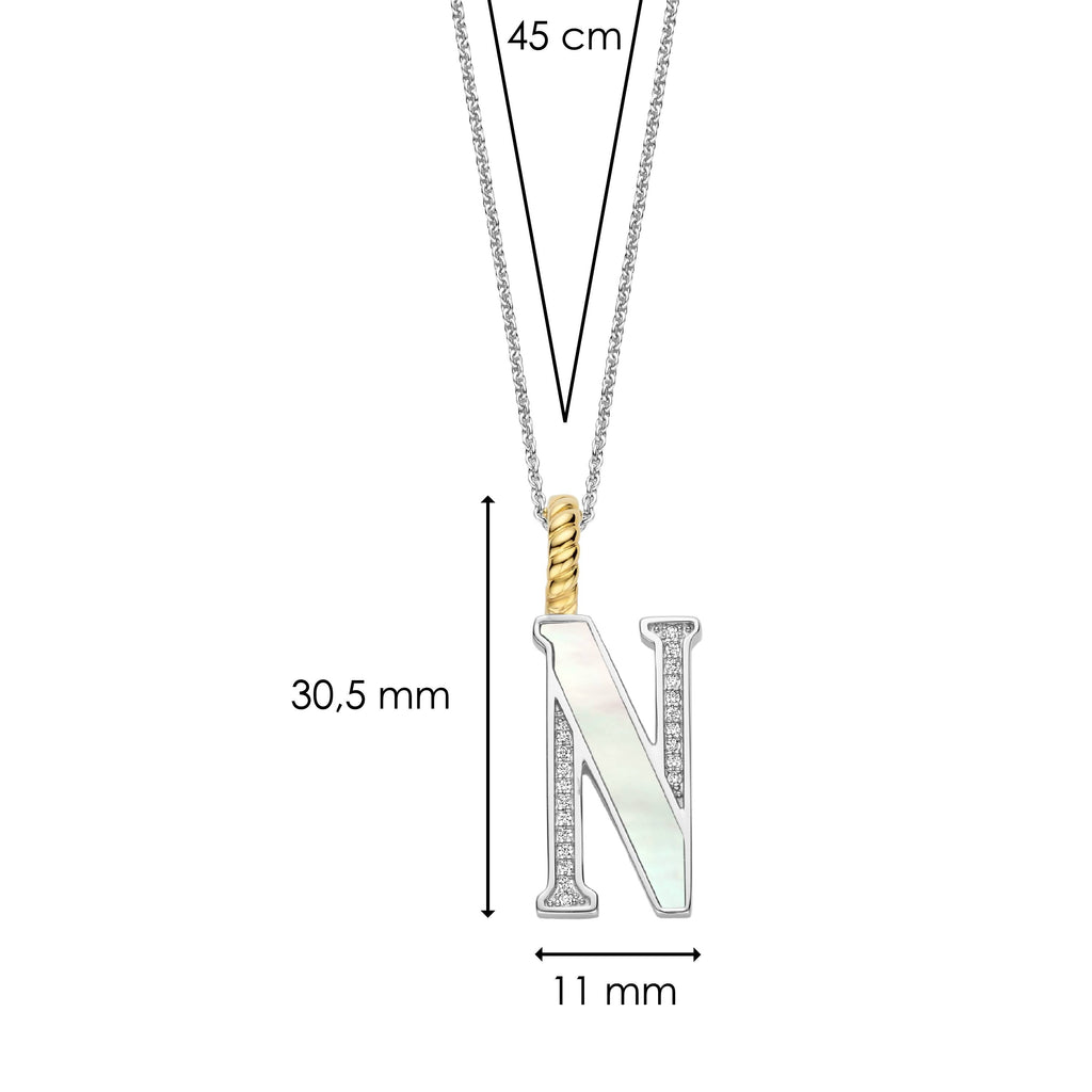 Ti Sento Milano Pendentif lettre N Lettres et chiffres 6840MW_N