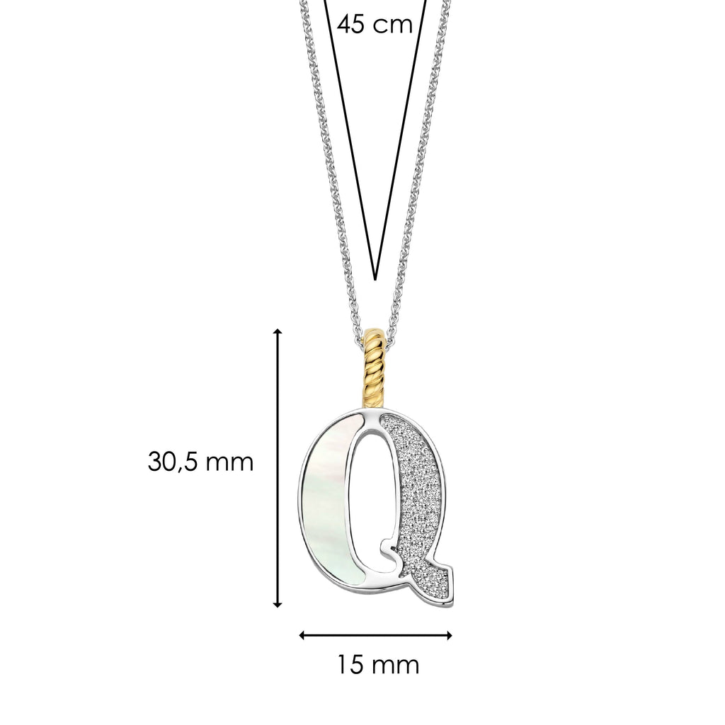 Ti Sento Milano Pendentif lettre Q Lettres et chiffres 6840MW_Q