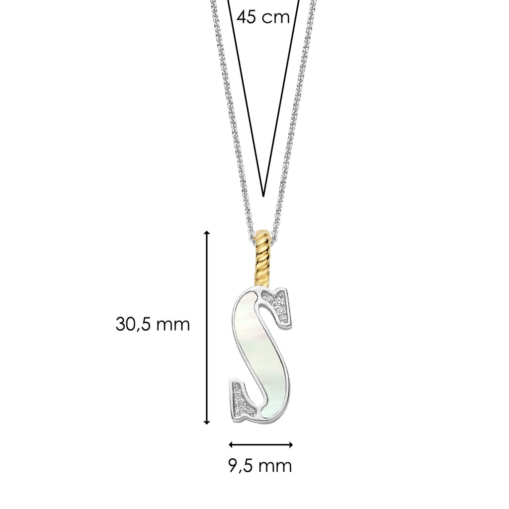 Ti Sento Milano Pendentif lettre S Lettres et chiffres 6840MW_S