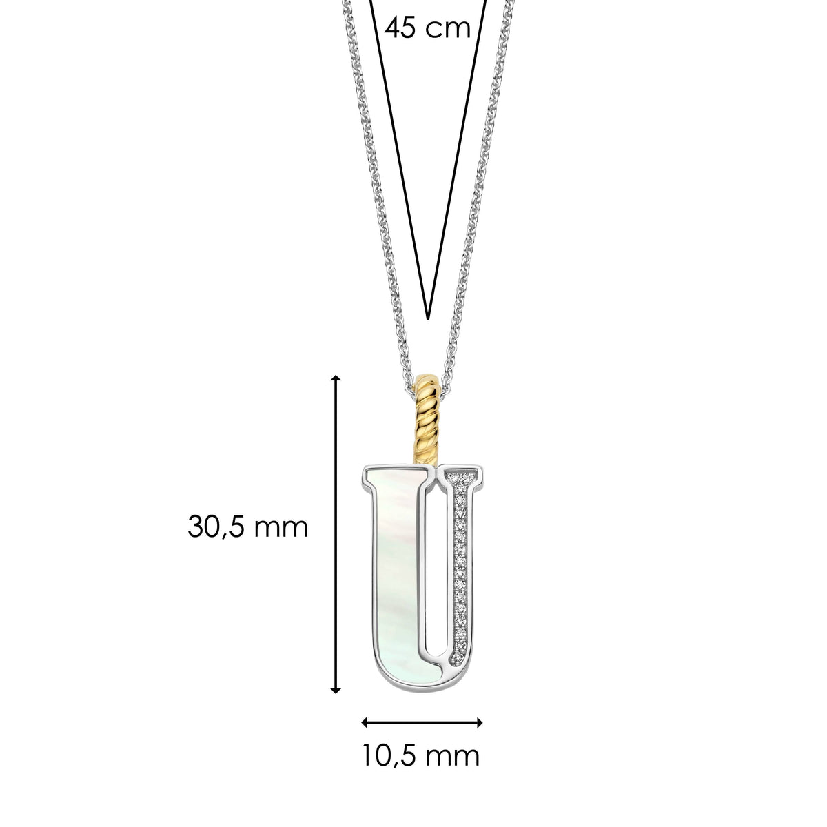 Ti Sento Milano Pendentif lettre U Lettres et chiffres 6840MW_U