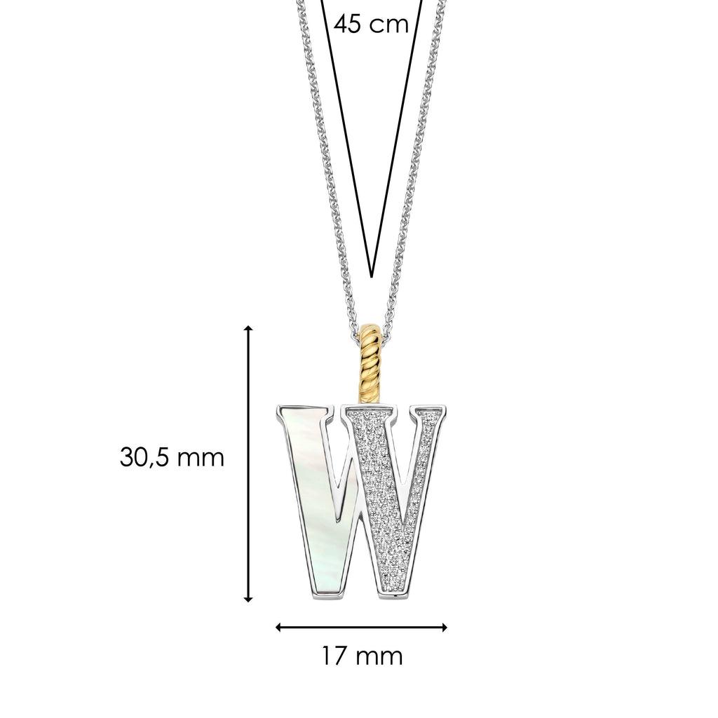 Ti Sento Milano Pendentif lettre W Lettres et chiffres 6840MW_W