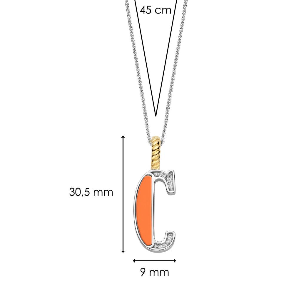 Ti Sento Milano Pendentif lettre C Lettres et chiffres 6840OR_C