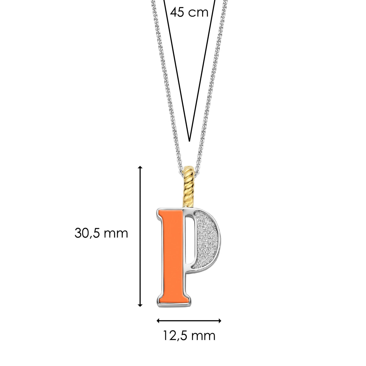 Ti Sento Milano Pendentif lettre P Lettres et chiffres 6840OR_P