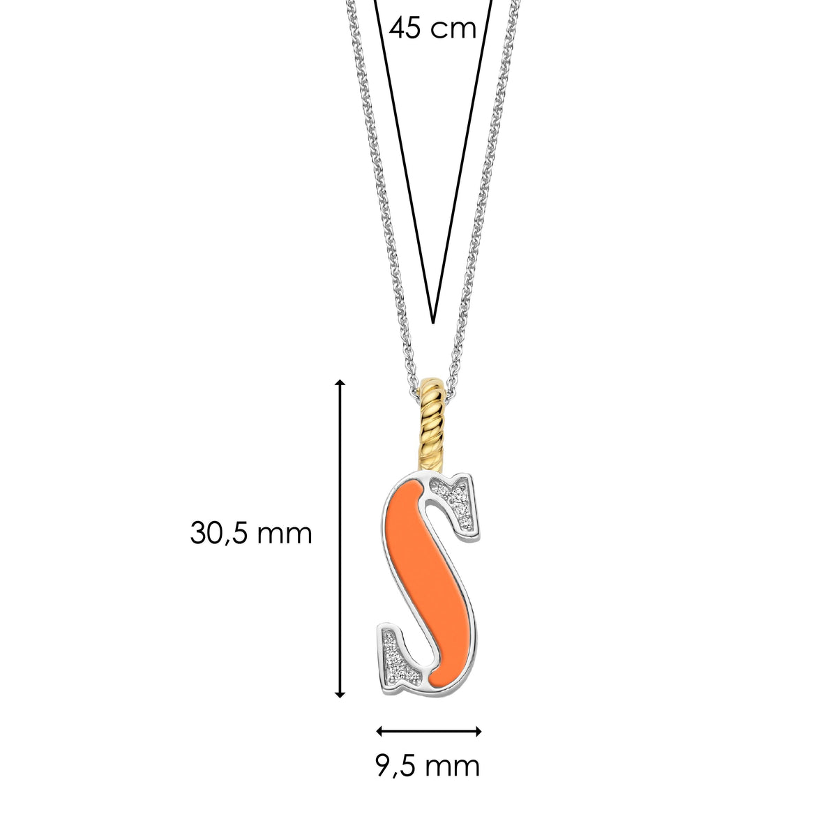 Ti Sento Milano Pendentif lettre S Lettres et chiffres 6840OR_S