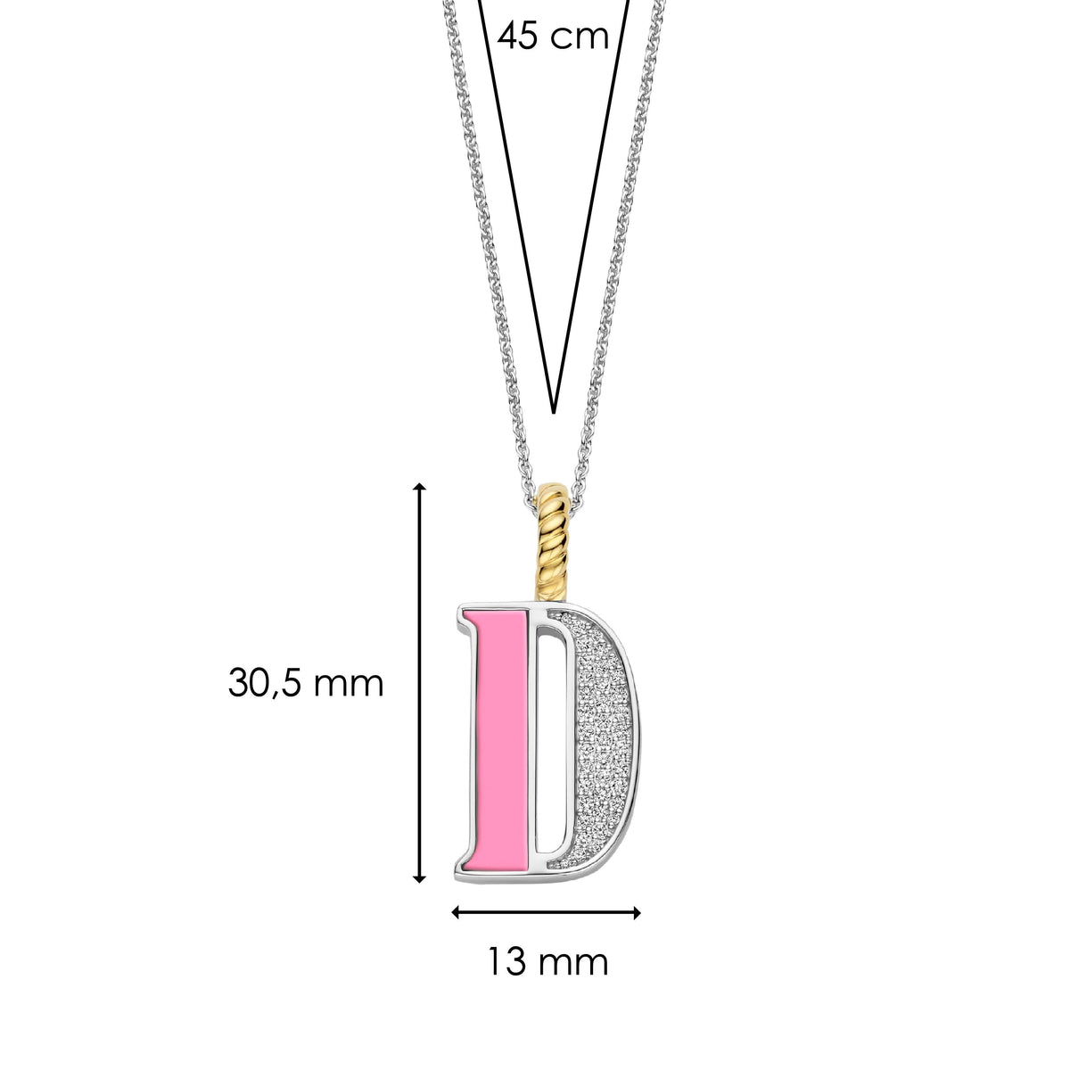 Ti Sento Milano Pendentif lettre D Lettres et chiffres 6840PI_D
