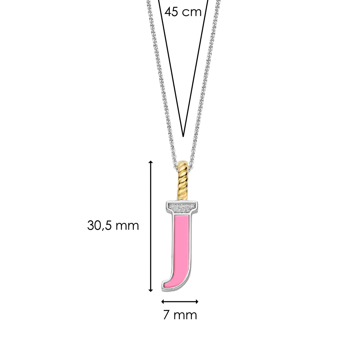 Ti Sento Milano Pendentif lettre J Lettres et chiffres 6840PI_J
