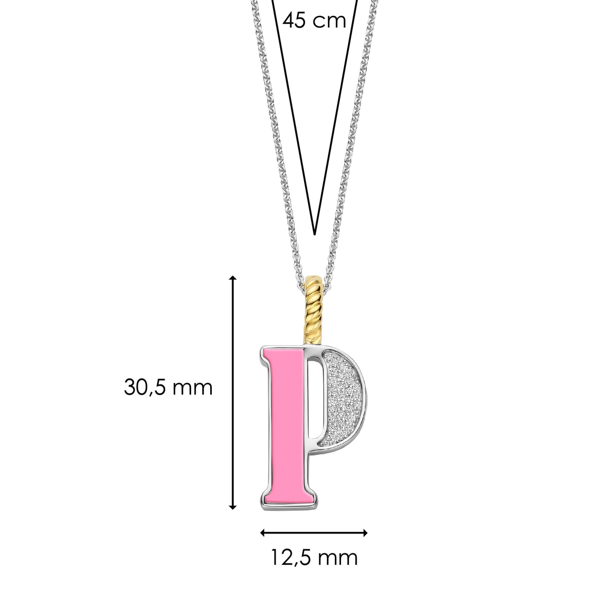 Ti Sento Milano Pendentif lettre P Lettres et chiffres 6840PI_P