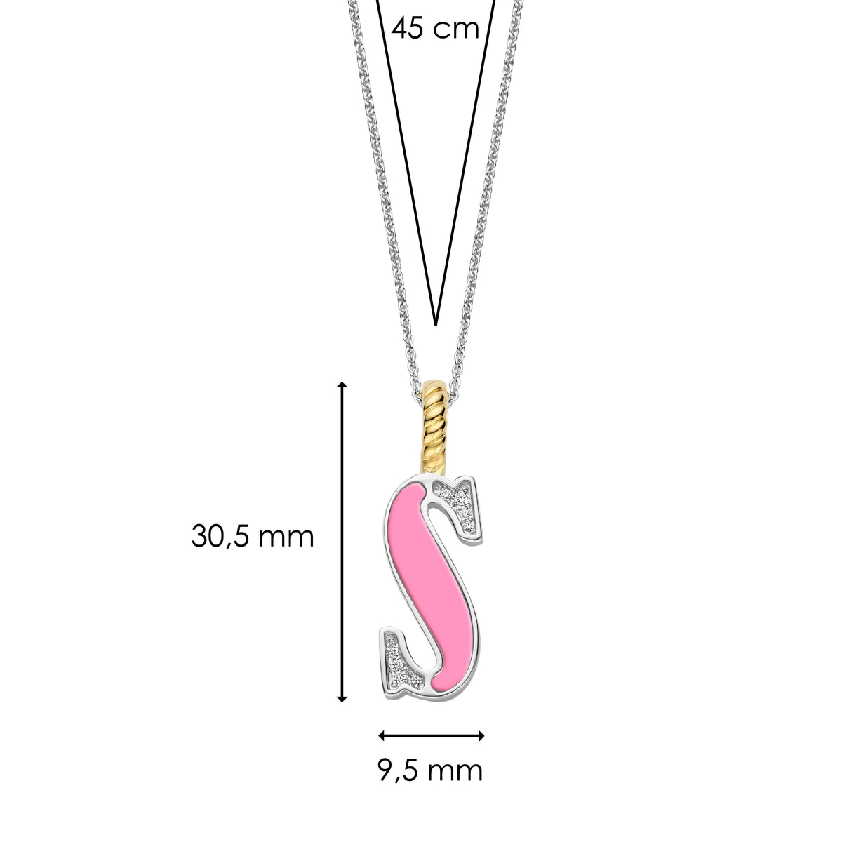 Ti Sento Milano Pendentif lettre S Lettres et chiffres 6840PI_S